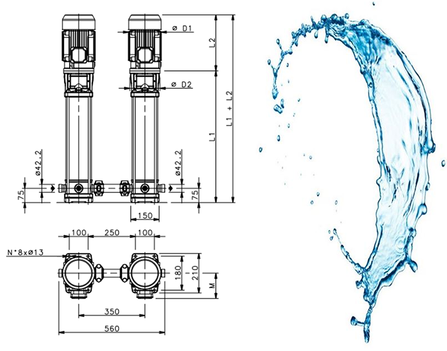 dimensioni, Specifiche tecniche:, ompe lowara svf scheda tecnica su pippohydro