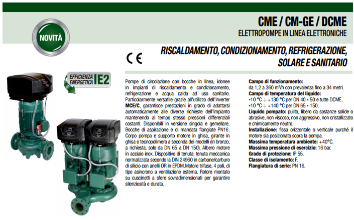 elettropompa in linea 1400 giri dab