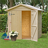 casetta porta attrezzi da giardino in abete grezzo