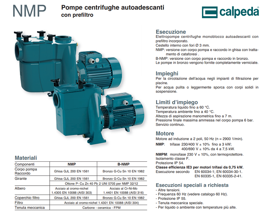 pompe calpeda movimentazione acqua in piscine di piccole e media grandazza