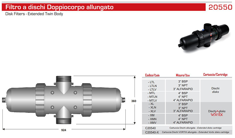filtro a dischi plastica alfa pippohydro xpower