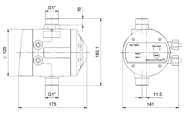 scheda tecnica manuale grundfos presscontrol per gruppo pompe pressione due pompe pippohydro