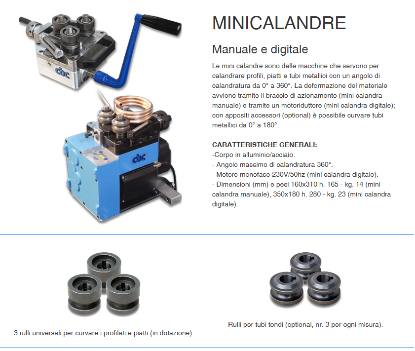 mini calandre calandra elettrica digitale cbc