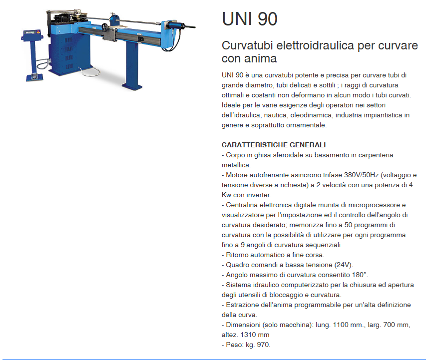 CBC pippohydro curvatubi attrezzatura idraulica uni 90 curvare tubi con anima con display touchscreen trifase