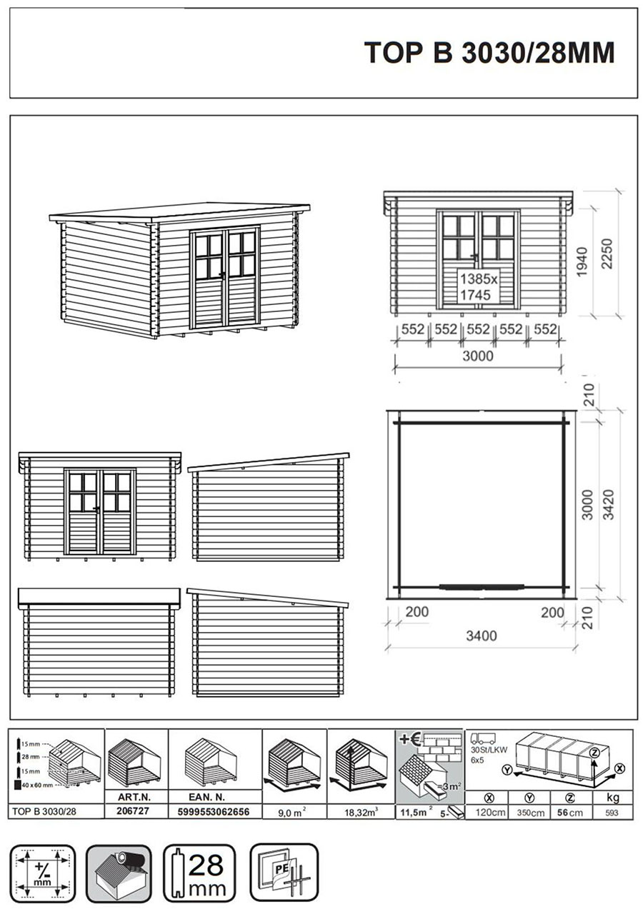 scheda tecnica casetta TOP B