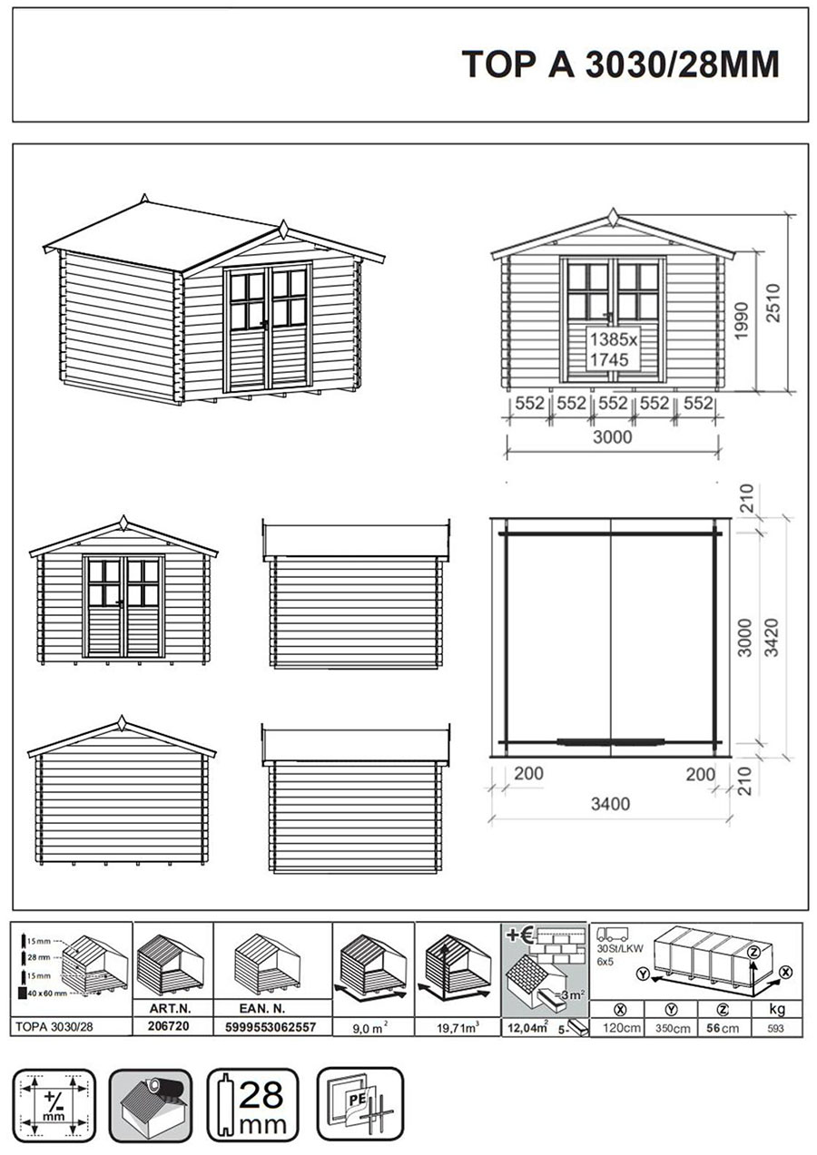 scheda tecnica casetta TOP A
