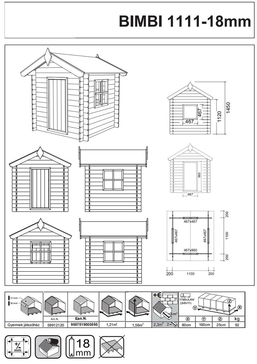 scheda tecnica casetta bimbi