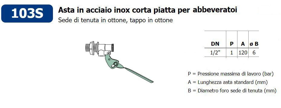 rubinetto a galleggiante in ottone asta in acciaio inox per abbeveratoio e applicazioni speciali solo su pippohydro