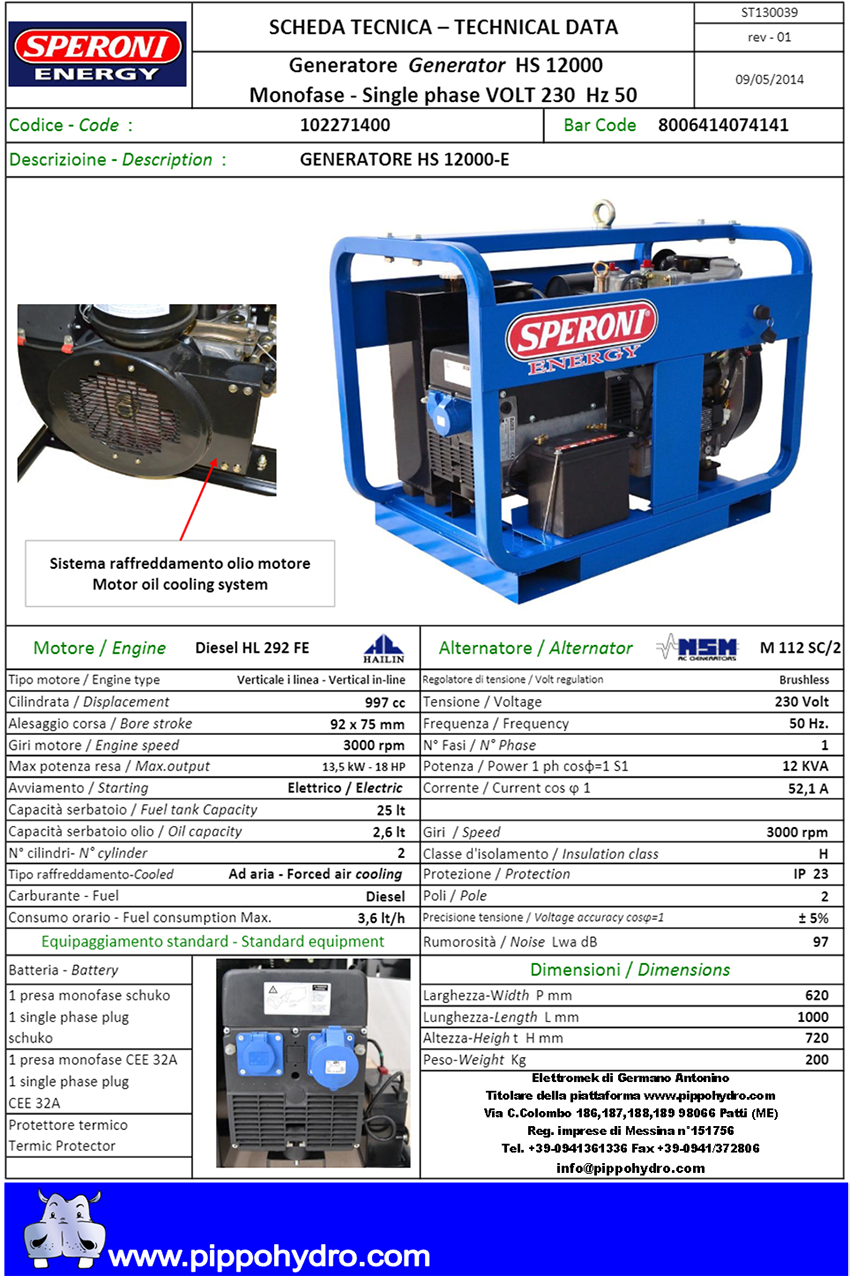 generatore airmec speroni energy professionale