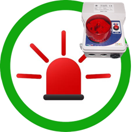 ALLARME ACUSTICO/LUMINOSO TACITABILE - CON BATTERIA TAMPONE