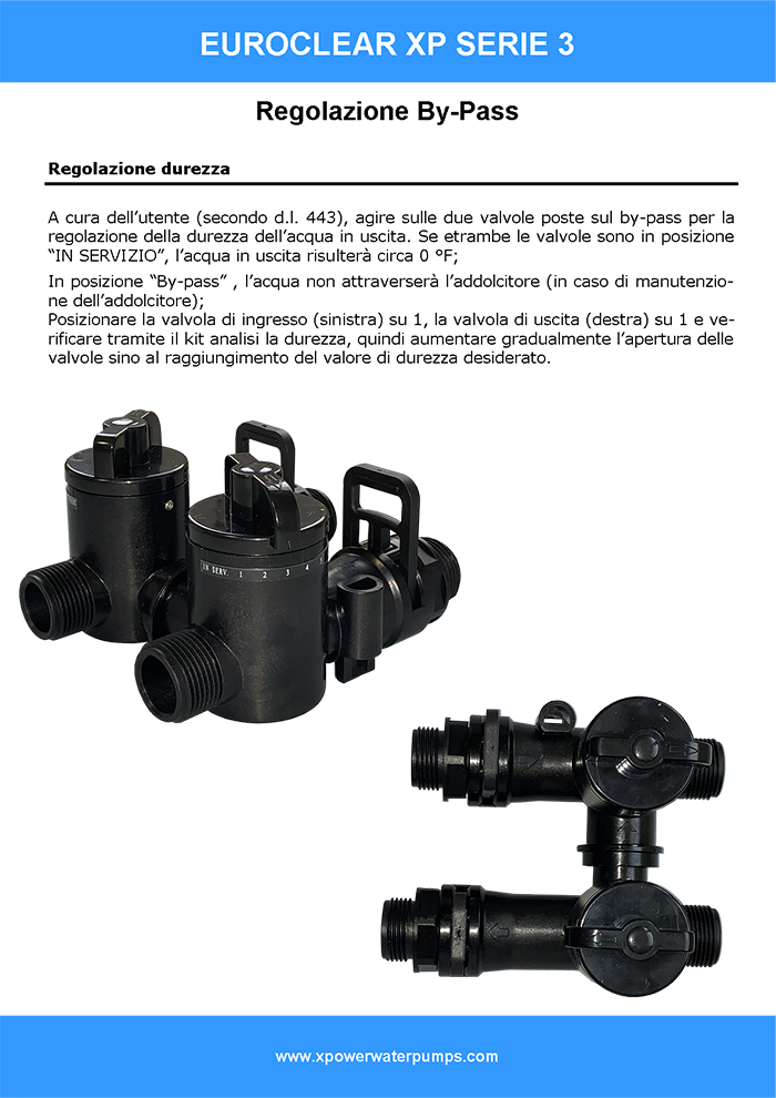 kit by-pass regolazione durezza acqua addolcitori water softener, addolcitore best seller dell anno, euroclear addoclcitore in vendita su pippohydro, eaddolcitore esente manutenzione