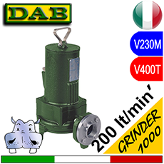 GRINDER 1000 versioni monofase e trifase - pompa sommersa con dispositivo trituratore dei reflui elettropompe sommerse sommergibili fognatura per fognature