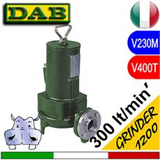 GRINDER 1200 versioni monofase e trifase - pompa sommersa con dispositivo trituratore dei reflui elettropompe sommerse sommergibili fognatura per fognature