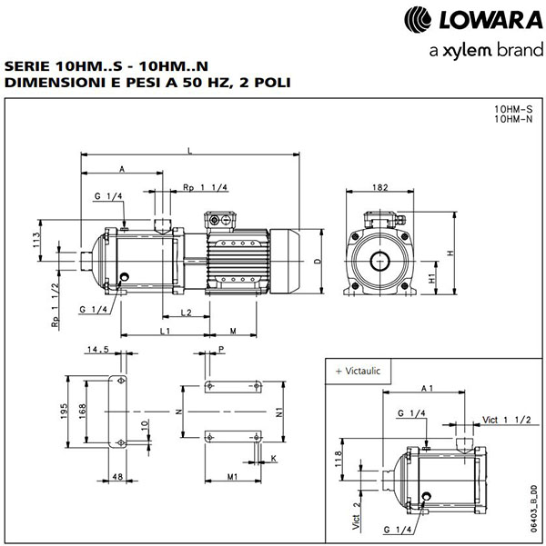 lowara dimensioni e pesi ingombro spazio prezzo prezzi pippohydro