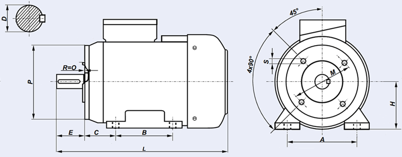Motore Elettrico Asincrono Monofase 0 50 Hp Flangia B3 4 Poli Elettromeccanica Piersimoni