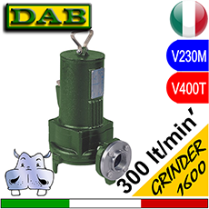 GRINDER 1600 versioni monofase e trifase - pompa sommersa con dispositivo trituratore dei reflui elettropompe sommerse sommergibili fognatura per fognature