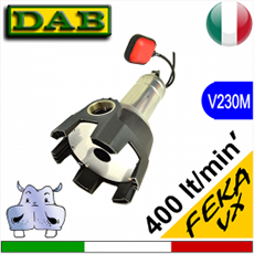 FEKA VX MA - versione monofase completa di galleggiante elettrico pre-montato nella pompa feka vx 550 750 1000 1200 espulsione fognature acque reflue scarico domestico rete comunale fognatura listini offerte sottocosto prezzo migliore su pippohydro