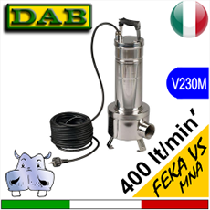 FEKA VS MNA - versione monofase senza galleggiante elettrico pre-montato nella pompa feka vs girante acciaio inox espulsione reflui scarichi domestici in fognatura