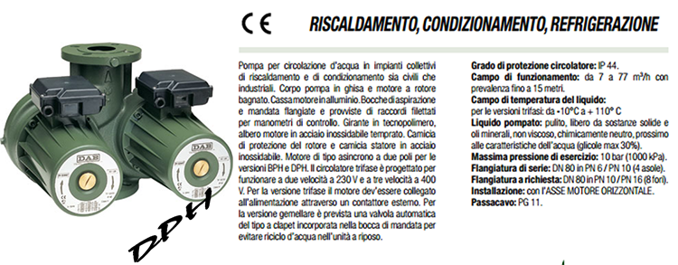 pompa di circolazione dph dab per impianto di riscaldamento condizionamento refrigerazione produzione dab 2015
