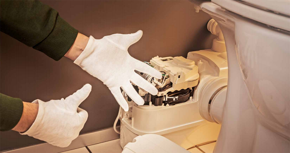 particolare dell installazione del trituratore con vaschetta integrata genix produzione dab