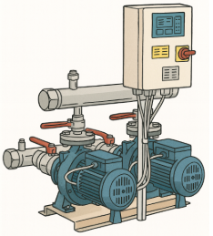 gruppo pompaggio booster aumento pressione acqua calpeda twin pumps