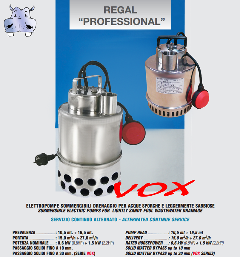 scheda tecnica disegni caratteristiche idrauliche pompa sommersa in acciaio inox professionale per acque sporche