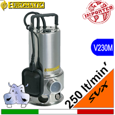 pompa sommersa domestica automatica per pompaggio acque sporche inox svx euromatic by speroni