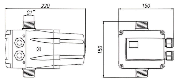 dimensioni presscontrol digimatic coelbo abbinabile a pompa fino a 3 hp di potenza