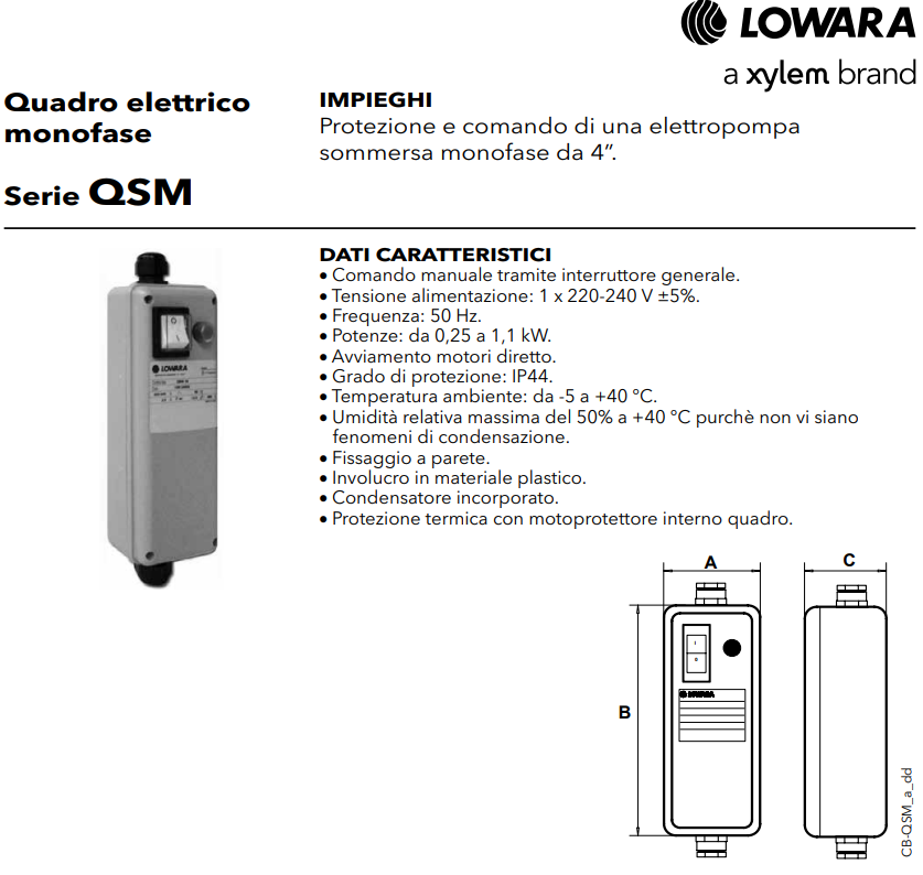 avviatore quadro per pompe sommerse lowara caprari pedrollo dab saer belardi x-power pippohydro aturia ksb