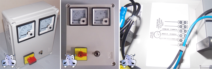 quadro avviatore monofase con voltmetro e amperometro