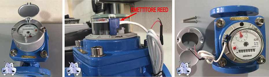 contatto reed sensore contaimpulsi lanciaimpulsi per contatori acqua zenner