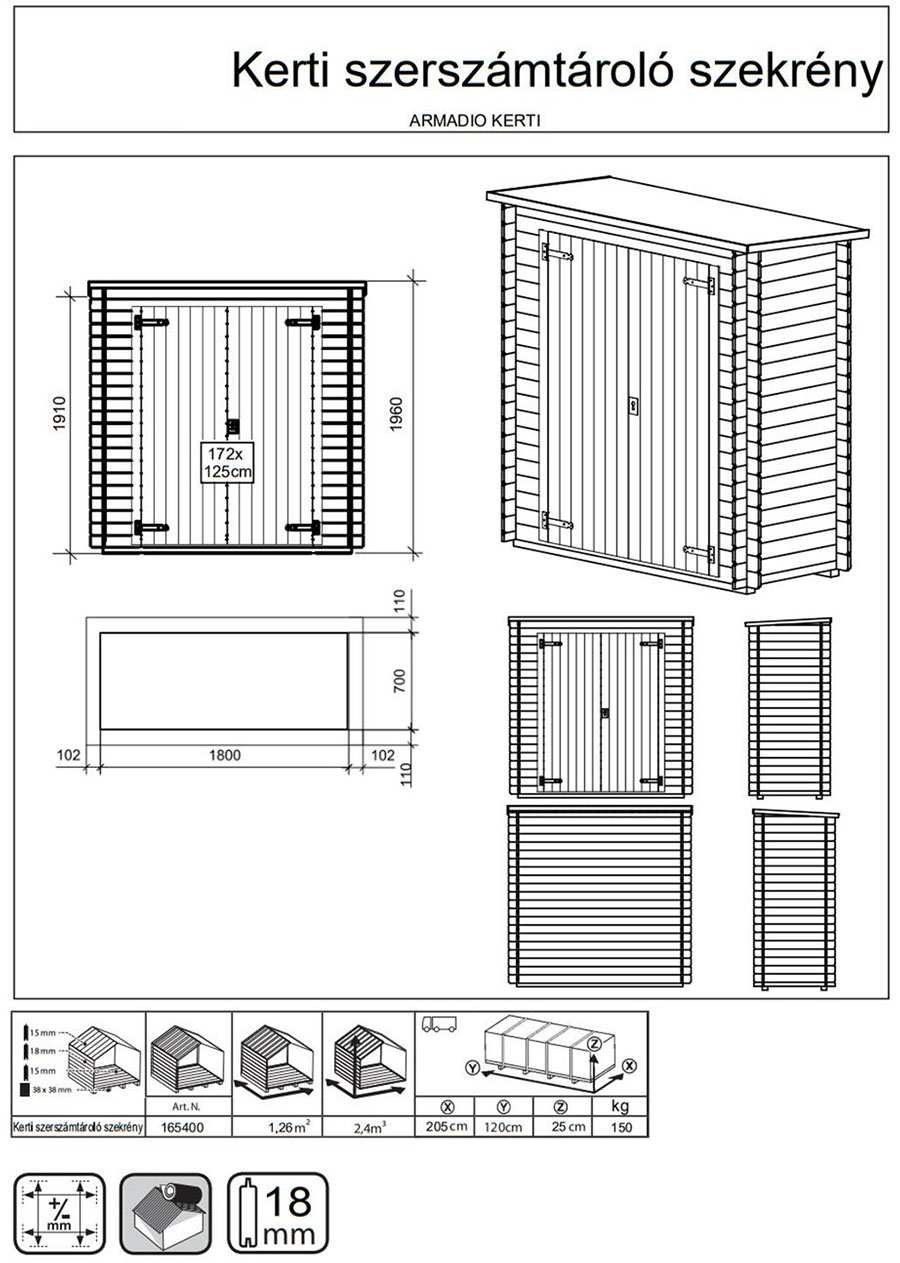 scheda tecnica casetta di legno armadio kerty kerti
