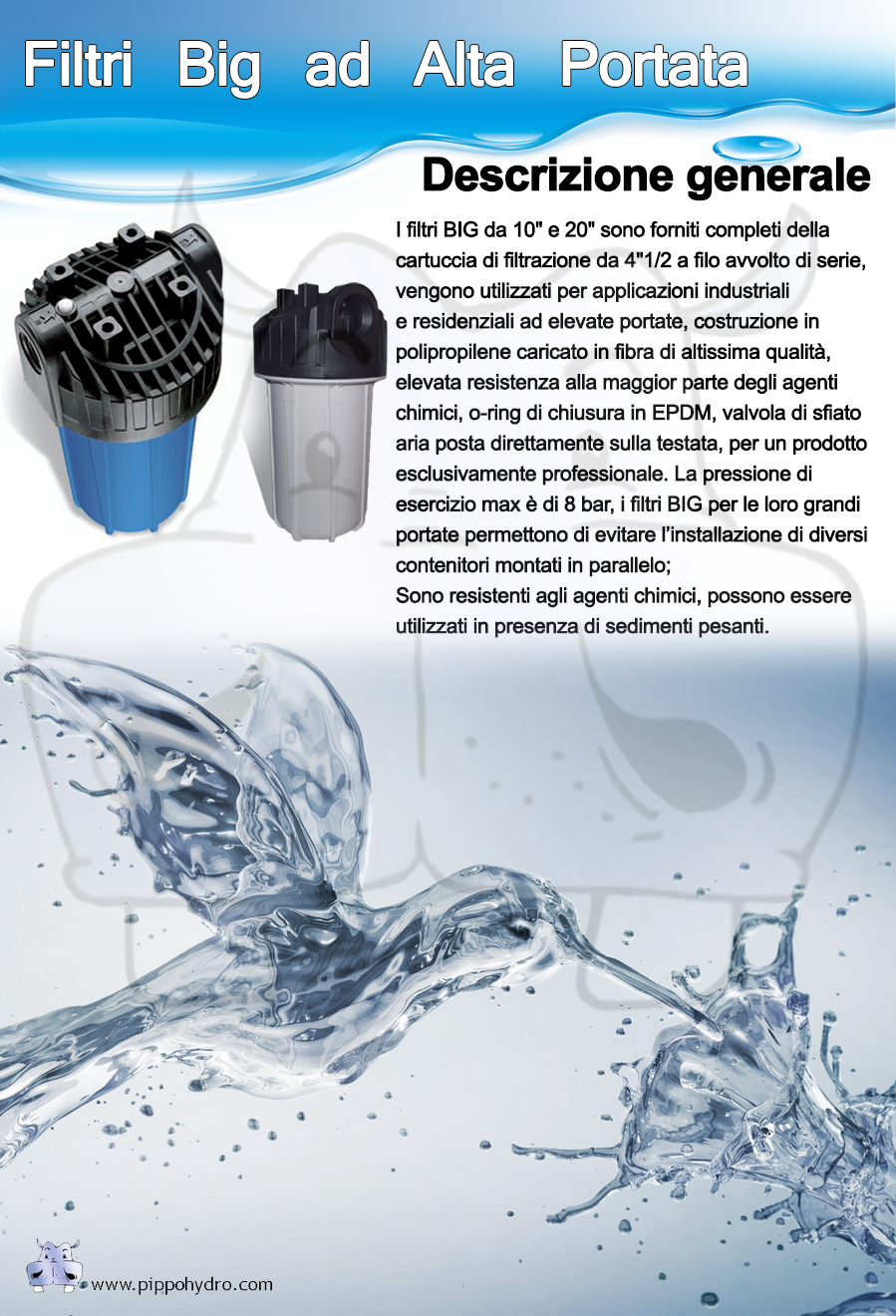 filtrazione professionale - professional line filter - water home water - filtraggio acqua alta portata big flow