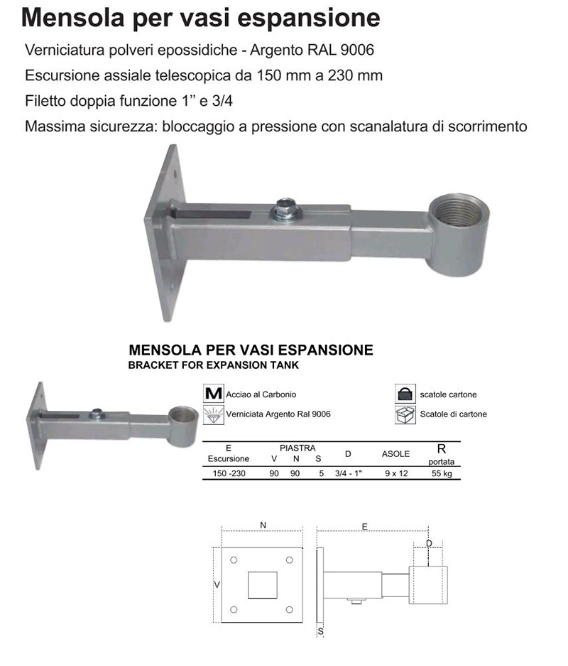 supporto per vaso espansione pippohydro