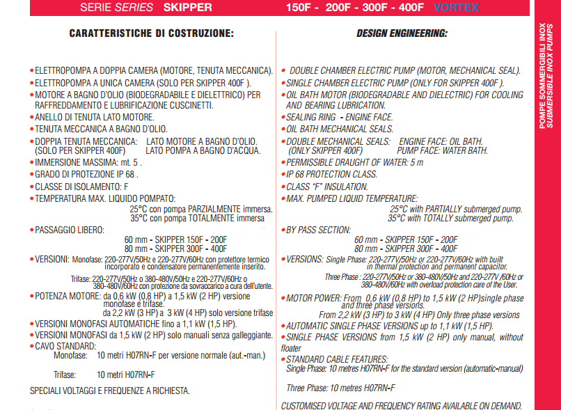 produzione arven pompe sommerse pompe per movimentare reflui fognari
