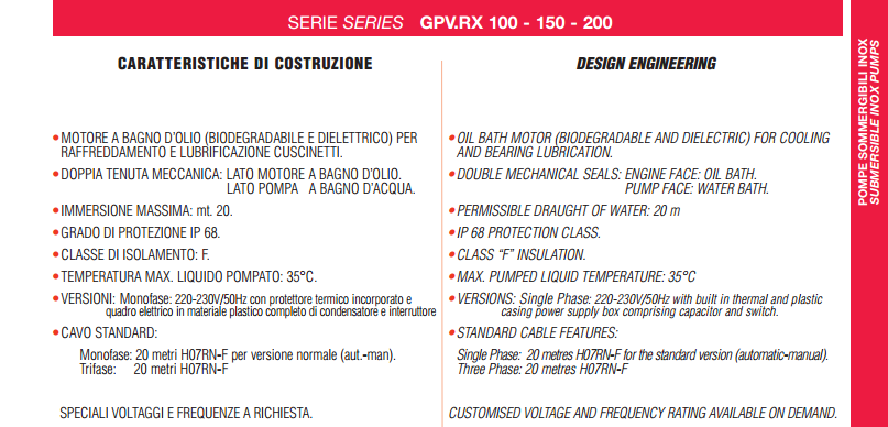 pompe sollevamento acqua