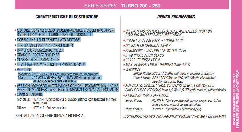 pompe con girante in acciaio inox stainless steel impeller