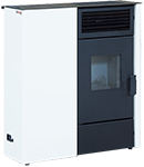 stufa a pellet da pippohydro centro flam ipercalor 12kw 10kw 7kw casa corridoio