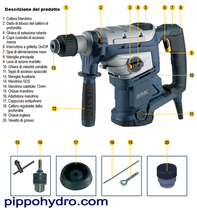 trapano a battente da 1500 watt
